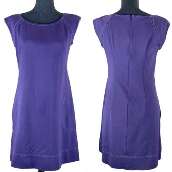 Rebecca Taylor Purple Mini Shift Dress Size 2 - Picture 2 of 12